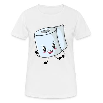 papier toilette - T-shirt respirant Femme - blanc - Devant - AI Model Female 172 dark (172cm)