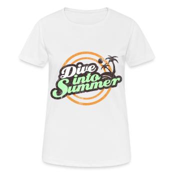 Plongée en plongeurs d'été - T-shirt respirant Femme - blanc - Devant - AI Model Female 172 dark (172cm)
