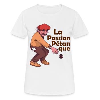 Français La Passion Pétanque Jeu de Pétanque Boule - Frauen T-Shirt atmungsaktiv - Weiß - Vorne - AI Model Female 172 dark (172cm)