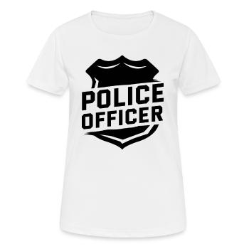 Policier - T-shirt respirant Femme - blanc - Devant - AI Model Female 172 dark (172cm)