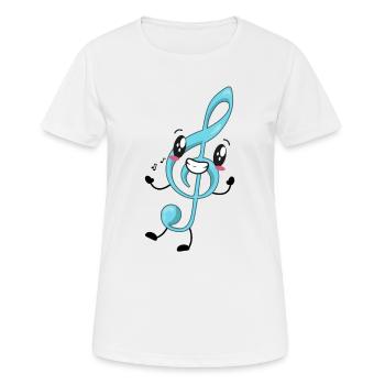 Musicien de musique clé de sol - T-shirt respirant Femme - blanc - Devant - AI Model Female 172 dark (172cm)