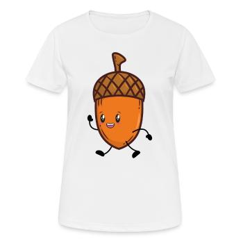 Chêne automne gland - T-shirt respirant Femme - blanc - Devant - AI Model Female 172 dark (172cm)