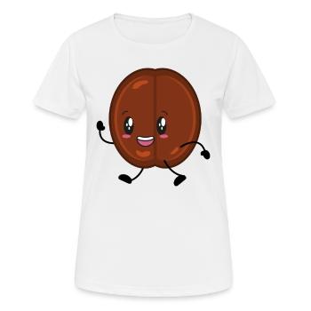 Café en grains de café - T-shirt respirant Femme - blanc - Devant - AI Model Female 172 dark (172cm)