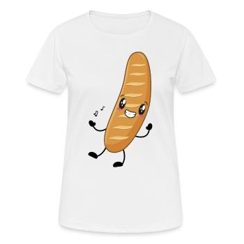 Baguette Frankreich Musik - Frauen T-Shirt atmungsaktiv - Weiß - Vorne - AI Model Female 172 dark (172cm)
