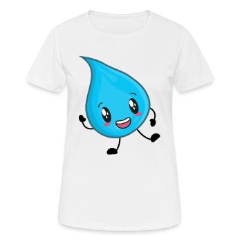 Wassertropfen Wasser - Frauen T-Shirt atmungsaktiv - Weiß - Vorne - AI Model Female 172 dark (172cm)