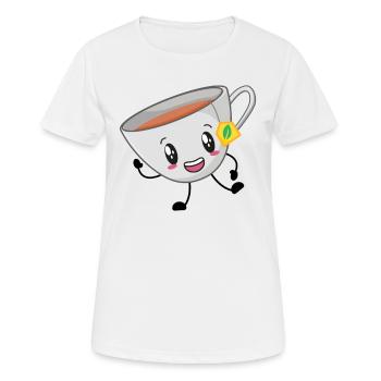 Cup of tea - Women's Breathable T-Shirt - white - Front - AI Model Female 172 dark (172cm)