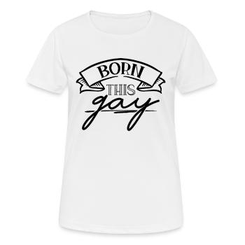 Schwul LGBT Homosexuell - Frauen T-Shirt atmungsaktiv - Weiß - Vorne - AI Model Female 172 dark (172cm)