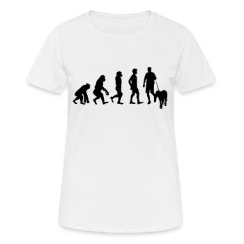 Hundehalter Hund Evolution - Frauen T-Shirt atmungsaktiv - Weiß - Vorne - AI Model Female 172 dark (172cm)