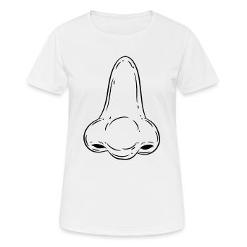 Nase - Frauen T-Shirt atmungsaktiv - Weiß - Vorne - AI Model Female 172 dark (172cm)