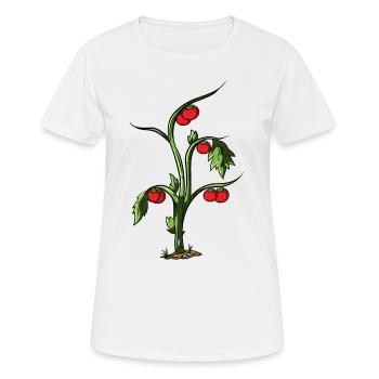Tomate - Frauen T-Shirt atmungsaktiv - Weiß - Vorne - AI Model Female 172 dark (172cm)