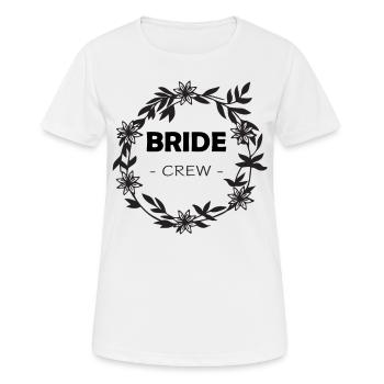 Bride Crew JGA Équipe Floraison - T-shirt respirant Femme - blanc - Devant - AI Model Female 172 dark (172cm)