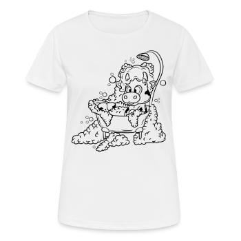 Vache dans la baignoire - T-shirt respirant Femme - blanc - Devant - AI Model Female 172 dark (172cm)