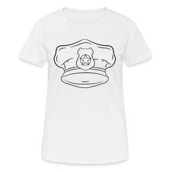 Policier - T-shirt respirant Femme - blanc - Devant - AI Model Female 172 dark (172cm)