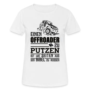 Geländewagen Dachzelt Matsch Allrad Reisefahrzeug - Frauen T-Shirt atmungsaktiv - Weiß - Vorne - AI Model Female 172 dark (172cm)