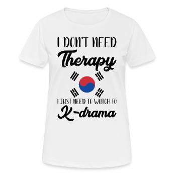 K-Drama Kdrama Corée corée du Sud Séoul K-Drama - T-shirt respirant Femme - blanc - Devant - AI Model Female 172 dark (172cm)
