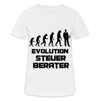 Steuerberater Evolution Primaten zum Steuerberater - Frauen T-Shirt atmungsaktiv - Weiß - Vorne - AI Model Female 172 dark (172cm)