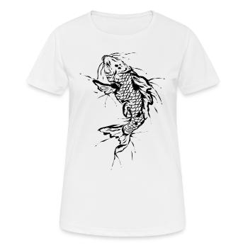 Pêche au poisson Carpe - T-shirt respirant Femme - blanc - Devant - AI Model Female 172 dark (172cm)