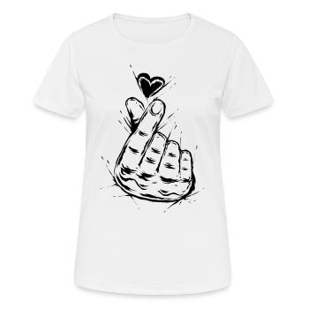 K-Pop - Frauen T-Shirt atmungsaktiv - Weiß - Vorne - AI Model Female 172 dark (172cm)