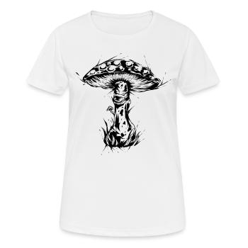 Pilz - Frauen T-Shirt atmungsaktiv - Weiß - Vorne - AI Model Female 172 dark (172cm)