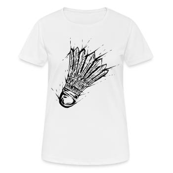 Badminton Federball - Frauen T-Shirt atmungsaktiv - Weiß - Vorne - AI Model Female 172 dark (172cm)