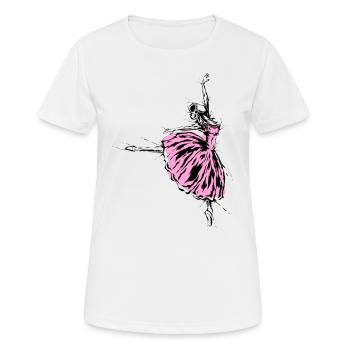 Danseur de ballet - T-shirt respirant Femme - blanc - Devant - AI Model Female 172 dark (172cm)