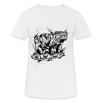 Grizzly Bär - Frauen T-Shirt atmungsaktiv - Weiß - Vorne - AI Model Female 172 dark (172cm)