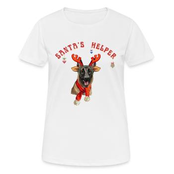 Belgian Shepherd Christmas Theme - Women's Breathable T-Shirt - white - Front - AI Model Female 172 dark (172cm)