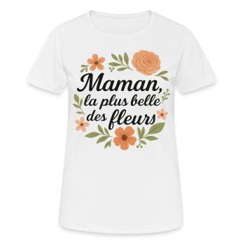 Mama, die schönste Blume - Frauen T-Shirt atmungsaktiv - Weiß - Vorne - AI Model Female 172 dark (172cm)