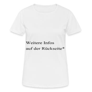 Weitere Infos auf der Rückseite* - Frauen T-Shirt atmungsaktiv - Weiß - Vorne - AI Model Female 172 dark (172cm)