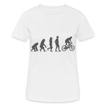 Bike Shirt Evolution Road Bike Jersey Gift - Women's Breathable T-Shirt - white - Front - AI Model Female 172 dark (172cm)
