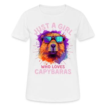 Capybara with sunglasses Capybara Girl - Women's Breathable T-Shirt - white - Front - AI Model Female 172 dark (172cm)