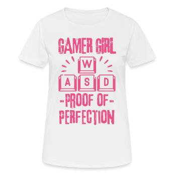 Gamer girl Proof of Perfection - Women's Breathable T-Shirt - white - Front - AI Model Female 172 dark (172cm)