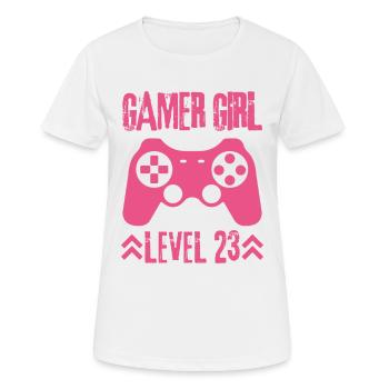 Gamer girl Level 23 Birthday - Women's Breathable T-Shirt - white - Front - AI Model Female 172 dark (172cm)