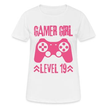 Gamer girl Level 19 Birthday - Women's Breathable T-Shirt - white - Front - AI Model Female 172 dark (172cm)