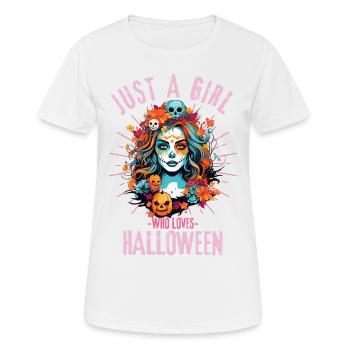 Halloween Fille coloré Halloween Femme Crâne de sucre - T-shirt respirant Femme - blanc - Devant - AI Model Female 172 dark (172cm)