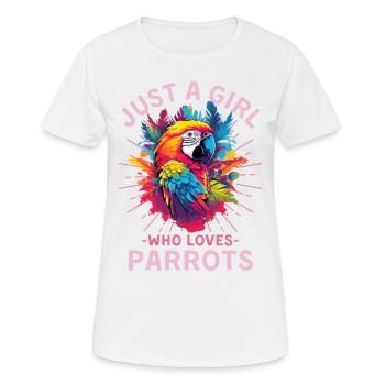 Bunter Papagei Spruch - Frauen T-Shirt atmungsaktiv - Weiß - Vorne - AI Model Female 172 dark (172cm)