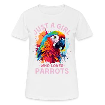 Bunter Papagei Spruch - Frauen T-Shirt atmungsaktiv - Weiß - Vorne - AI Model Female 172 dark (172cm)