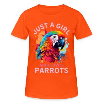 Dicton de perroquet coloré - T-shirt respirant Femme - orange néon - Devant - AI Model Female 172 dark (172cm)