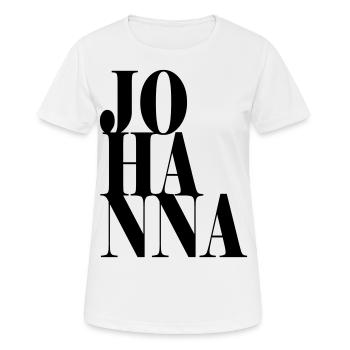 Johanna Nom Prénom Police moderne Word Art - T-shirt respirant Femme - blanc - Devant - AI Model Female 172 dark (172cm)