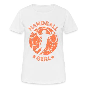 Handball Mädchen Handballerin Handball Girl - Frauen T-Shirt atmungsaktiv - Weiß - Vorne - AI Model Female 172 dark (172cm)