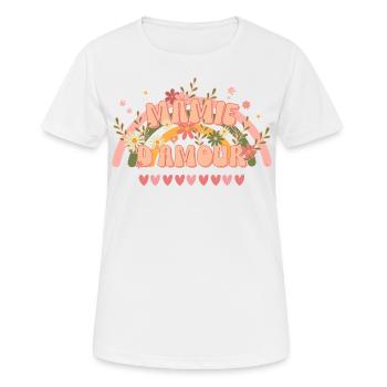 Fête des grands-mères Mamie d'amour style groovy - T-shirt respirant Femme - blanc - Devant - AI Model Female 172 dark (172cm)