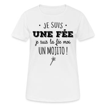 Fée moi un mojito ! - T-shirt respirant Femme - blanc - Devant - AI Model Female 172 dark (172cm)
