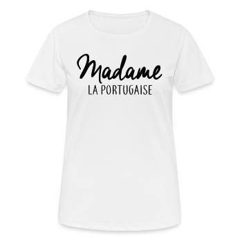 Madame la Portugaise - T-shirt respirant Femme - blanc - Devant - AI Model Female 172 dark (172cm)