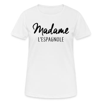 Madame l'Espagnole - T-shirt respirant Femme - blanc - Devant - AI Model Female 172 dark (172cm)