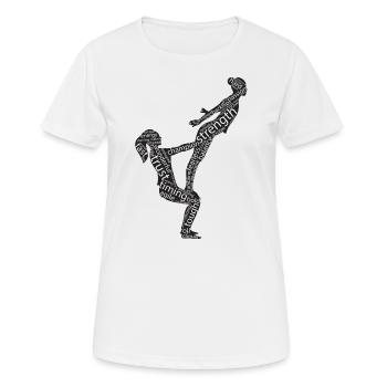Akrobatik Gymnastik turnen - Frauen T-Shirt atmungsaktiv - Weiß - Vorne - AI Model Female 172 dark (172cm)