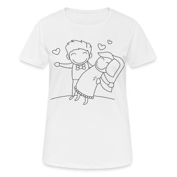 wedding - Women's Breathable T-Shirt - white - Front - AI Model Female 172 dark (172cm)