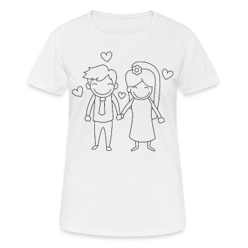 wedding - Women's Breathable T-Shirt - white - Front - AI Model Female 172 dark (172cm)