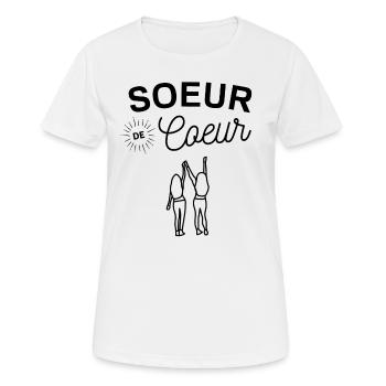 Soeur de coeur - T-shirt respirant Femme - blanc - Devant - AI Model Female 172 dark (172cm)