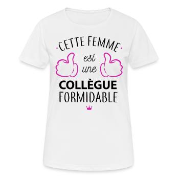 Une collegue formidable - T-shirt respirant Femme - blanc - Devant - AI Model Female 172 dark (172cm)