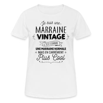 Marraine vintage - T-shirt respirant Femme - blanc - Devant - AI Model Female 172 dark (172cm)
